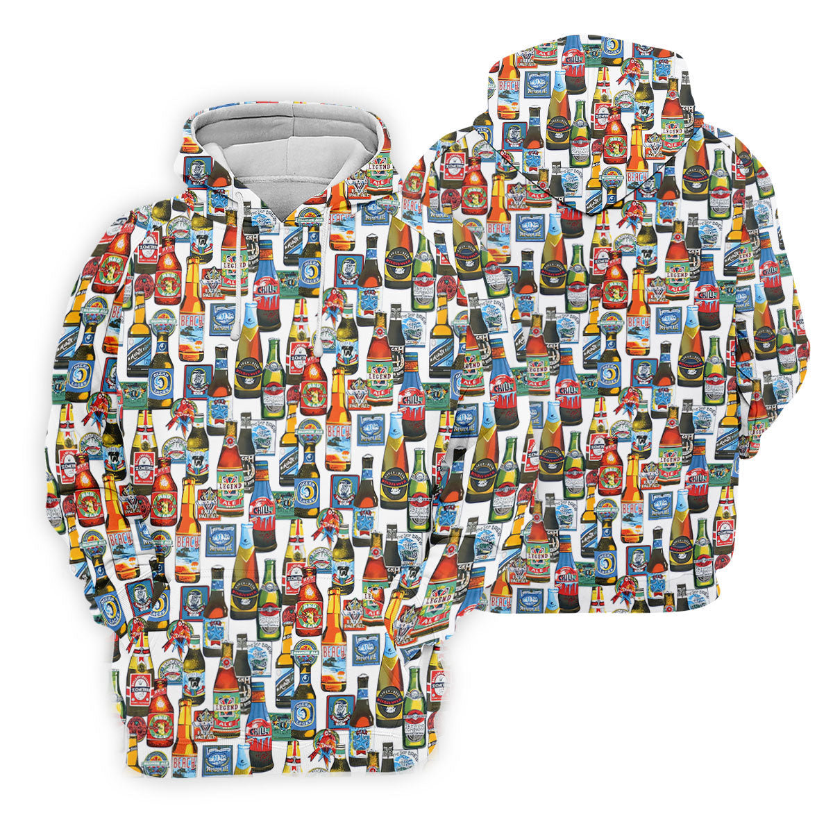 Beer Bottle Labels White Golf Shirt, Men's Funny Golf Shirts, Golf Tops For Men, Golf Shirts For Men