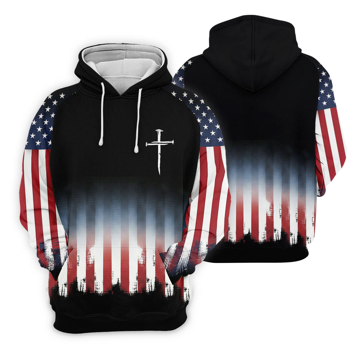 250 Years USA Anniversary 1776-2026 Men's Golf Polo Shirt, Faith Cross 4th Of July Patriotic Golf Shirt