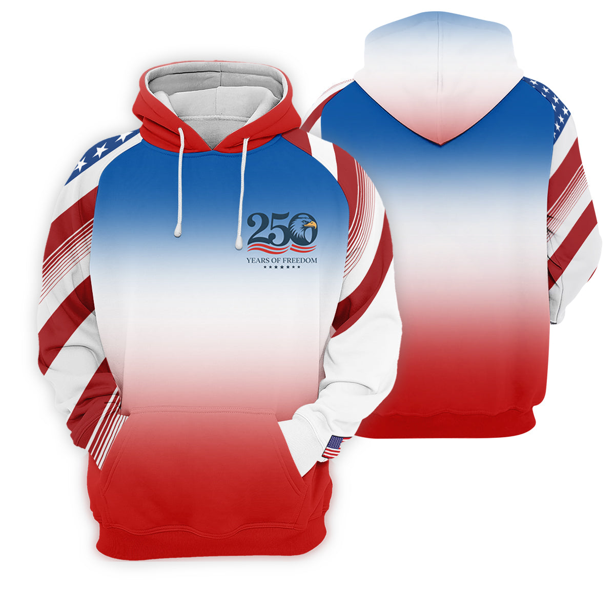 250 Years Of Freedom Eagle America Flag Golf Tops For Men, 250th Anniversary Golf Shirts For Men