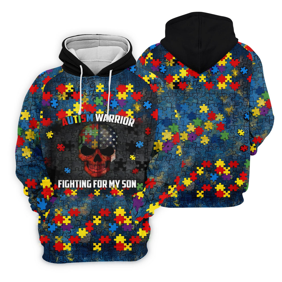 Autism Warrior Fighting For My Son Colorful Puzzles Golf Tops For Men, Father's Day Golf Gift