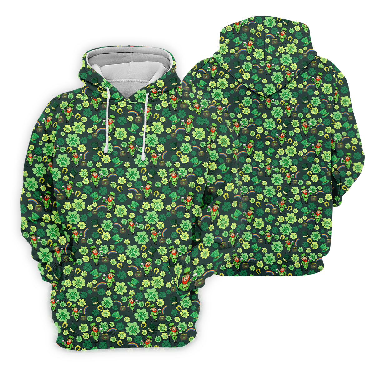 Shamrock St Patrick's Day Dark Green Golf Shirt, Polo Shirts For Men, Golf Shirts For Men, Golfing Apparel