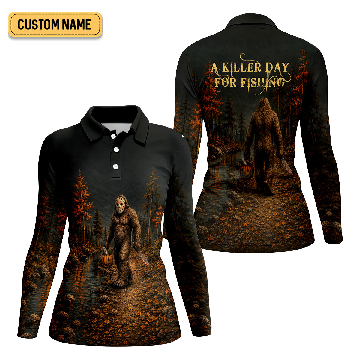 A Killer Day For Fishing Custom Halloween UPF Shirt, Funny Fishing Shirt, Womens Fishing Shirts