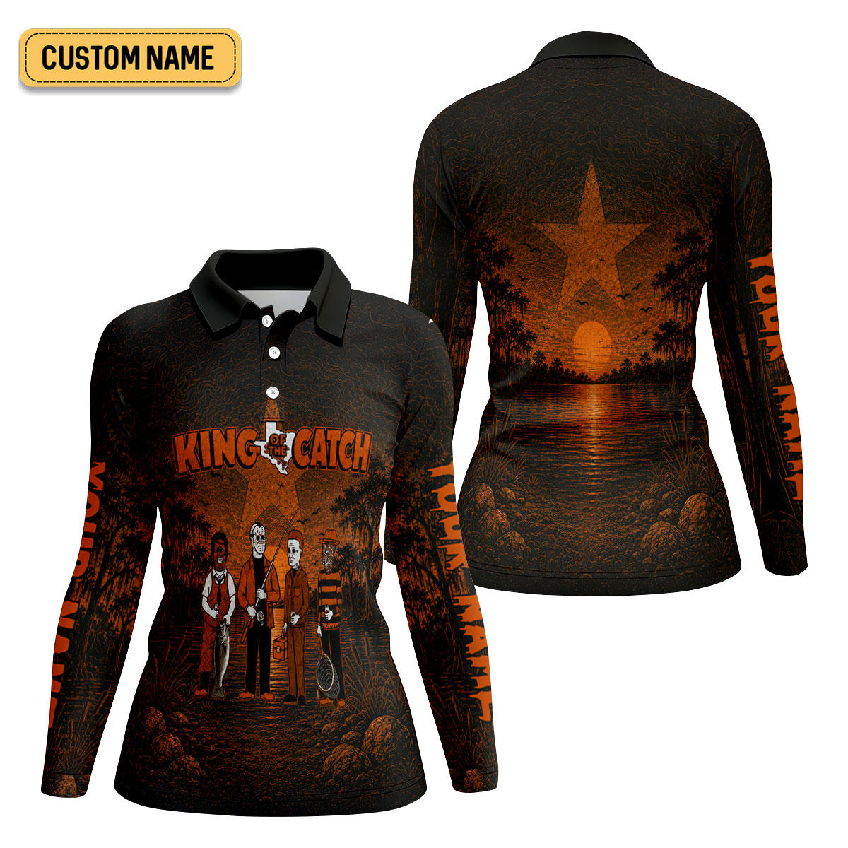 King Of The Catch Horror Character UPF Shirt, Womens Fishing Shirt, Halloween Fishing Shirt