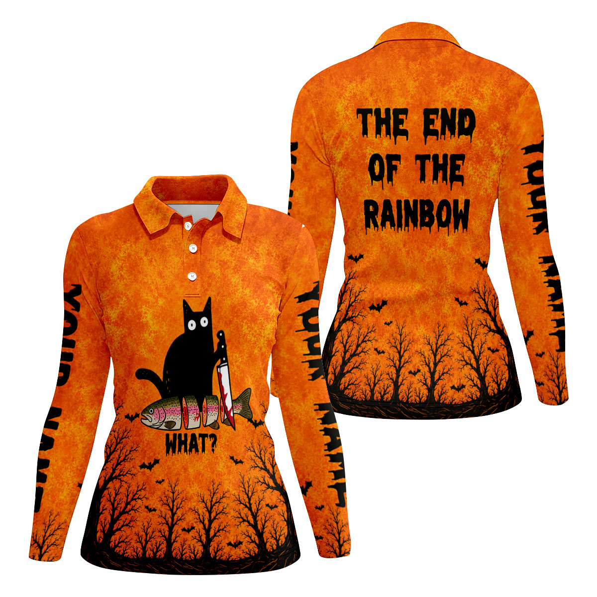Funny Halloween Rainbow Trout Fishing UPF Shirt, Womens Fishing Shirts, Fishing Clothes