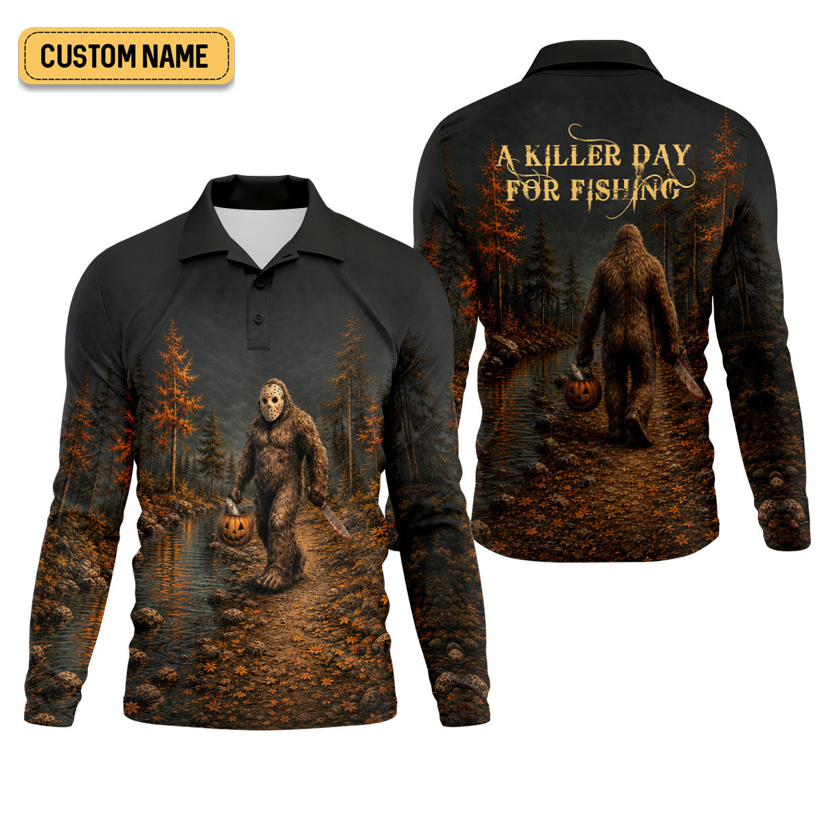 A Killer Day For Fishing Custom Halloween UPF Shirt, Funny Fishing Shirt, Fishing Shirts For Men