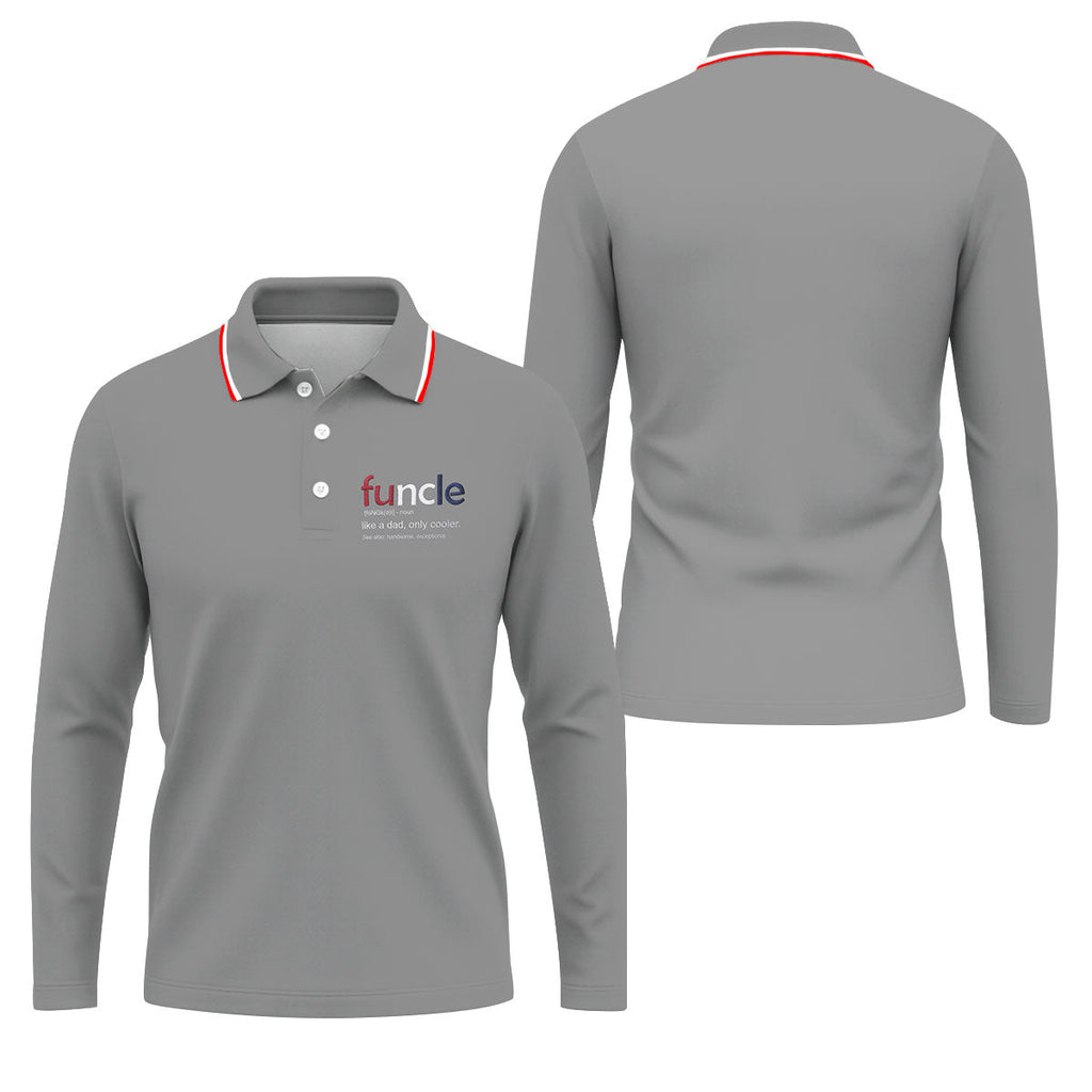 Funcle Like A Dad Only Cooler Father's Day Golf Shirt, Men's Funny Golf Shirts, Golf Gift For Dad