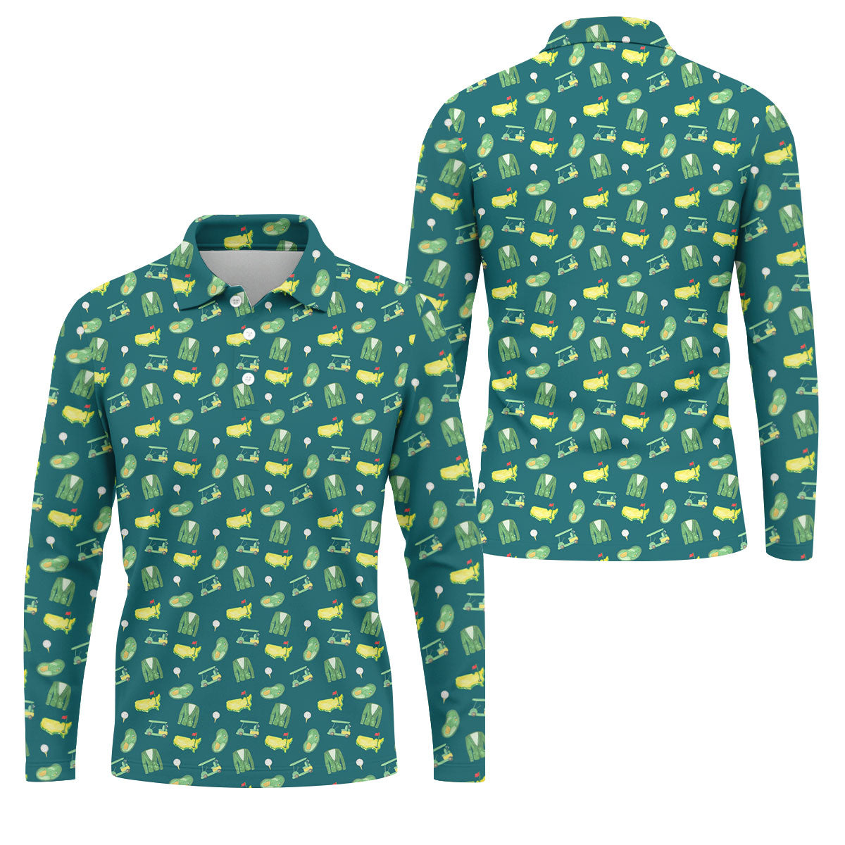 Master Golf Seamless Pattern Green Golf Shirt, Cool Golf Shirt, Polo Shirts For Men, Golf Shirts For Men