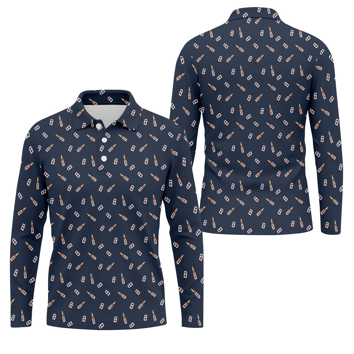 Golf And Beer Navy Golf Shirt, Men's Funny Golf Shirts, Golf Tops For Men, Golf Shirts For Men