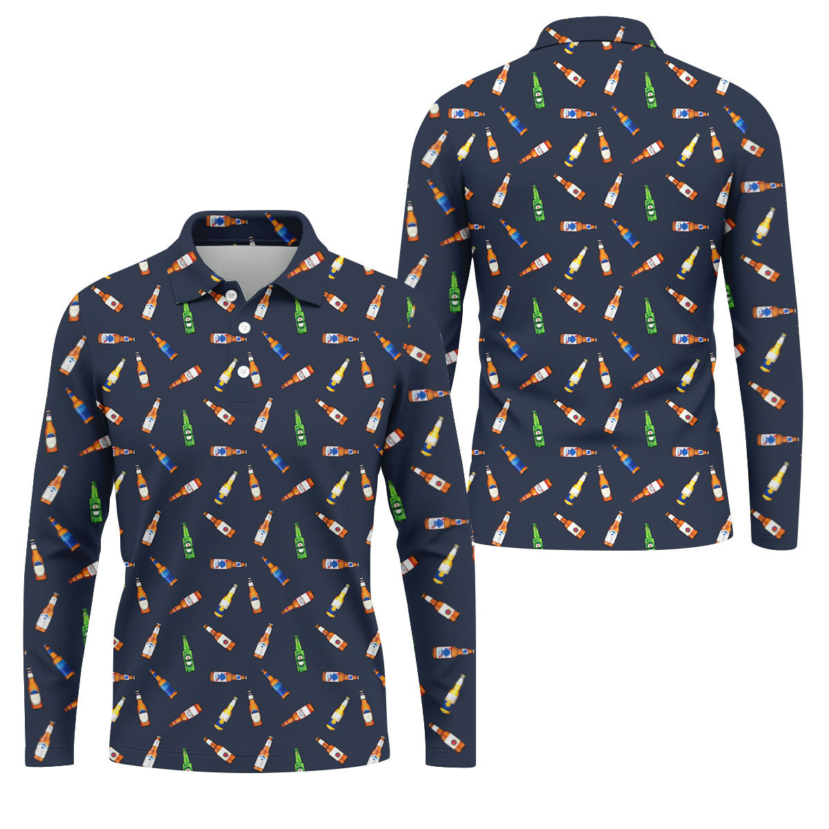 Funny Beer Bottle 19th Hole Men's Funny Golf Shirts, Golf Tops For Men, Golf Shirts For Men, Golfing Apparel