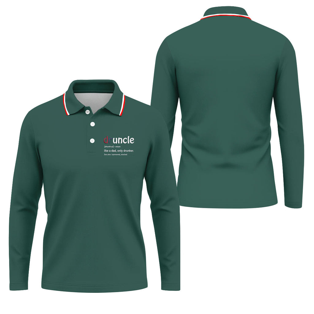Druncle Like A Dad Only Drunker Father's Day Golf Shirt, Men's Funny Golf Shirts, Golf Gift For Dad
