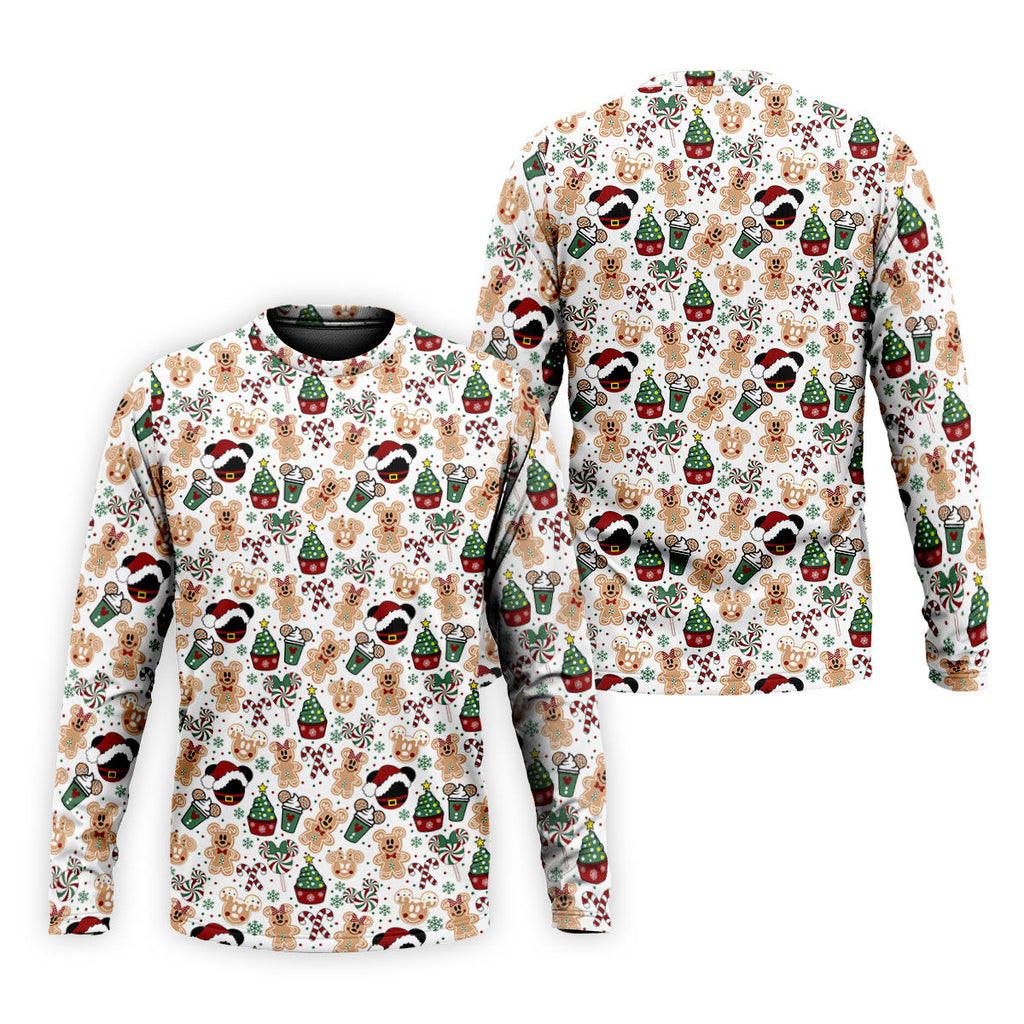 Christmas Sweets Pattern Golf Tops For Men, Cartoon Print Polo Shirts For Men, Christmas Golf Shirt, Golfing Apparel