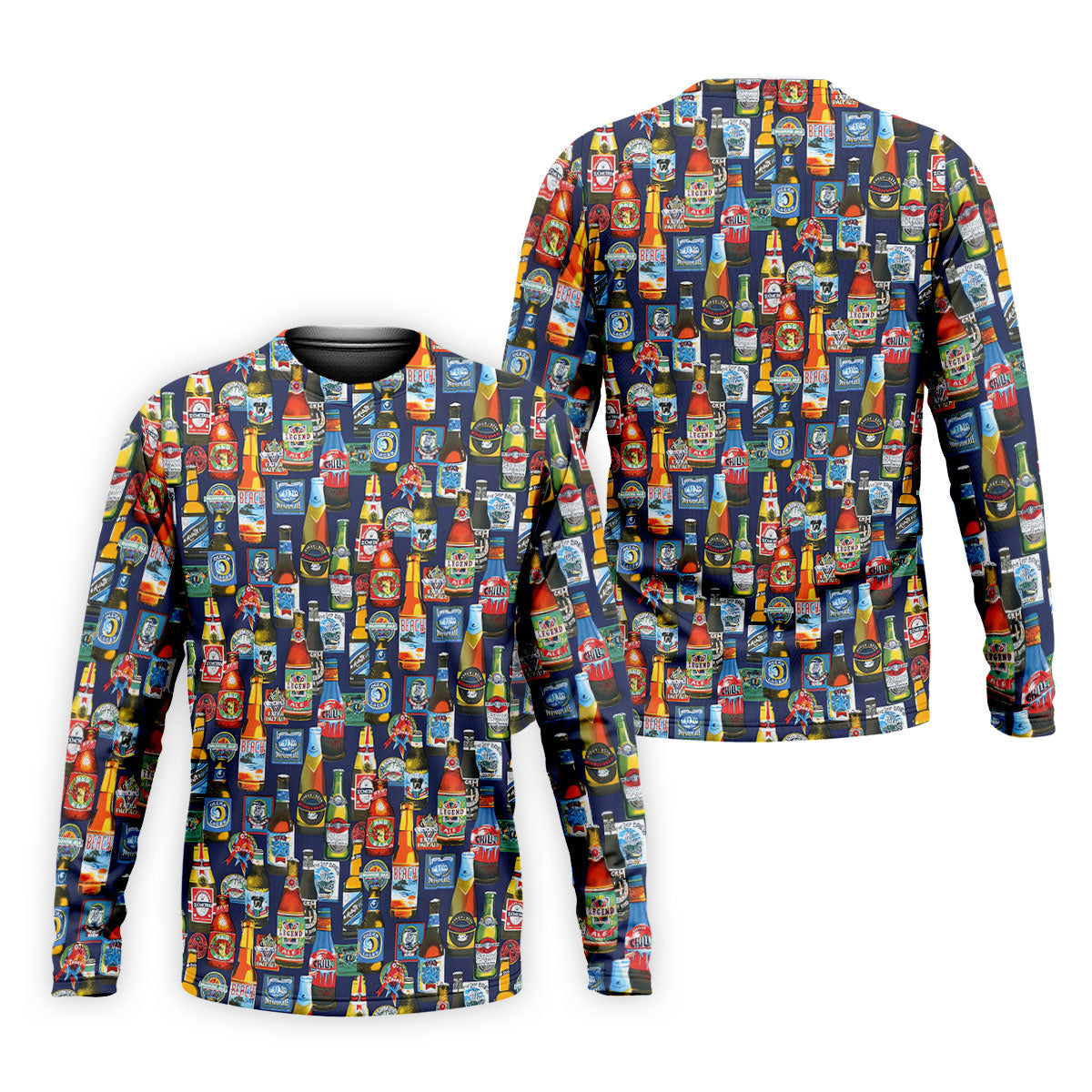 Beer Bottle Labels Navy Golf Shirt, Men's Funny Golf Shirts, Golf Tops For Men, Golf Shirts For Men