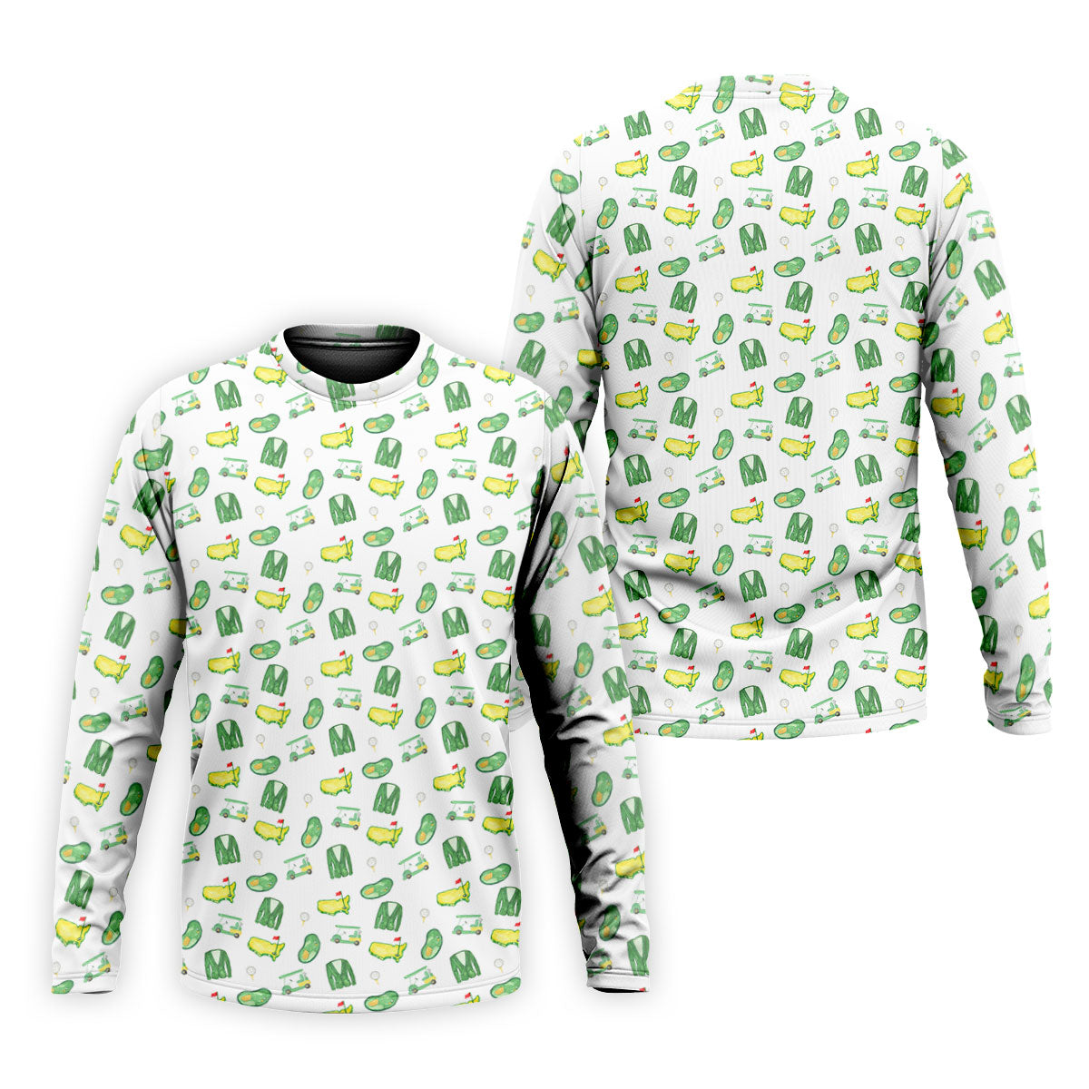 Master Golf Seamless Pattern White Golf Shirt, Cool Golf Shirt, Polo Shirts For Men, Golf Shirts For Men