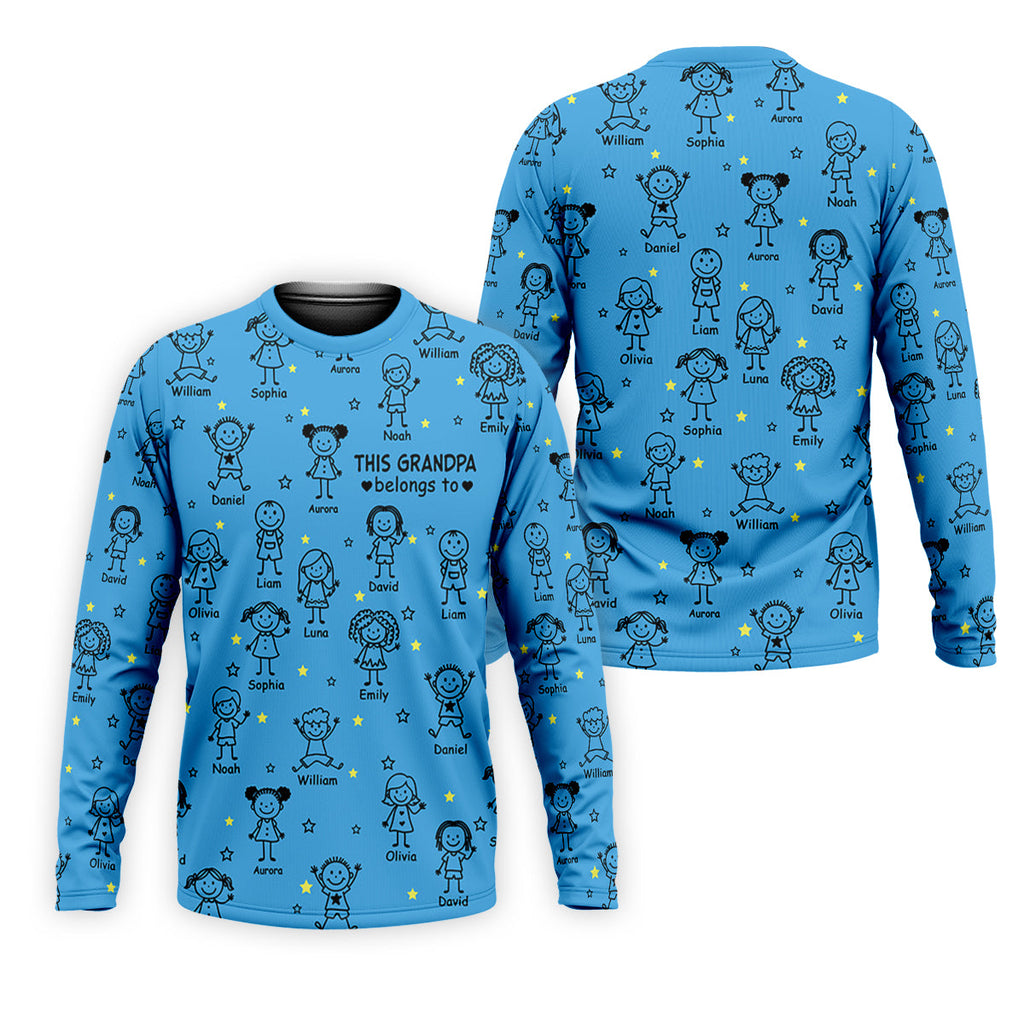 This Grandpa Dad Belongs To Kids Pet Blue Golf Shirt, Polo Shirts For Men, Golf Gift For Men