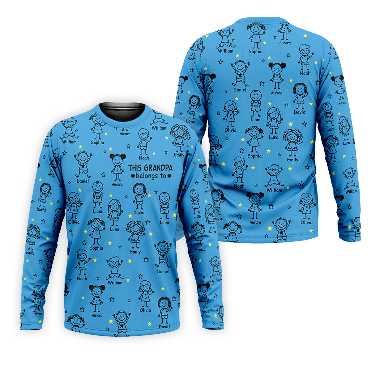 This Grandpa Dad Belongs To Kids Pet Blue Golf Shirt, Polo Shirts For Men, Golf Gift For Men