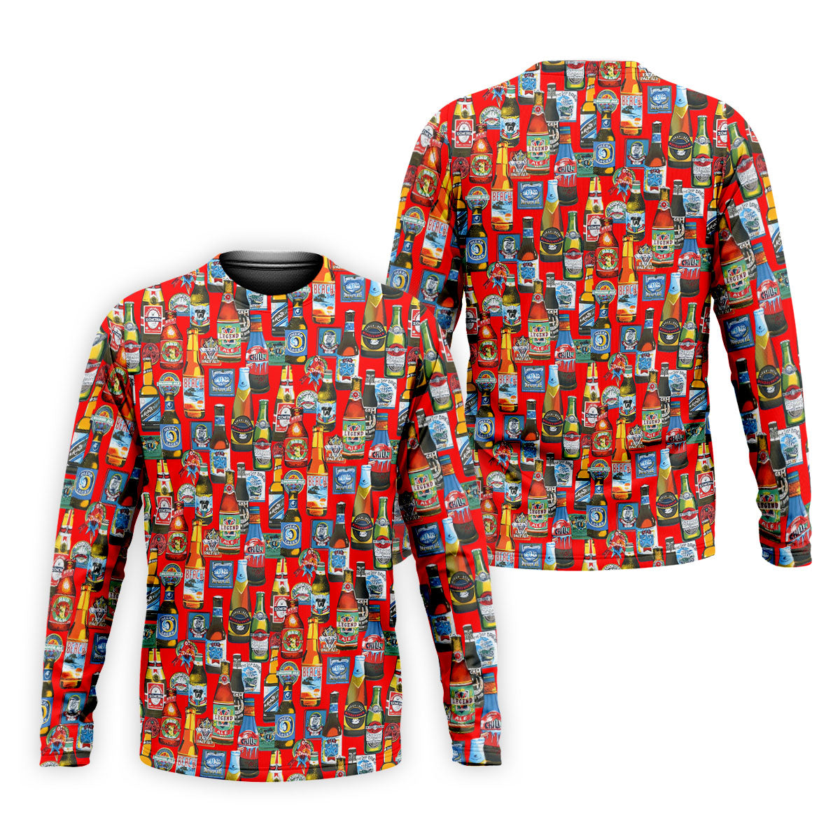 Beer Bottle Labels Red Golf Shirt, Men's Funny Golf Shirts, Golf Tops For Men, Golf Shirts For Men