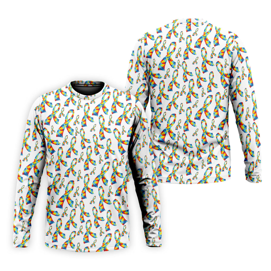Autism Awareness Ribbon Golf Tops For Men, Autism Ribbon Polo Shirts For Men, Golf Shirts For Men