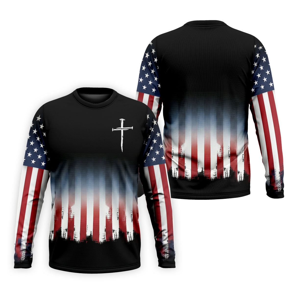 250 Years USA Anniversary 1776-2026 Men's Golf Polo Shirt, Faith Cross 4th Of July Patriotic Golf Shirt