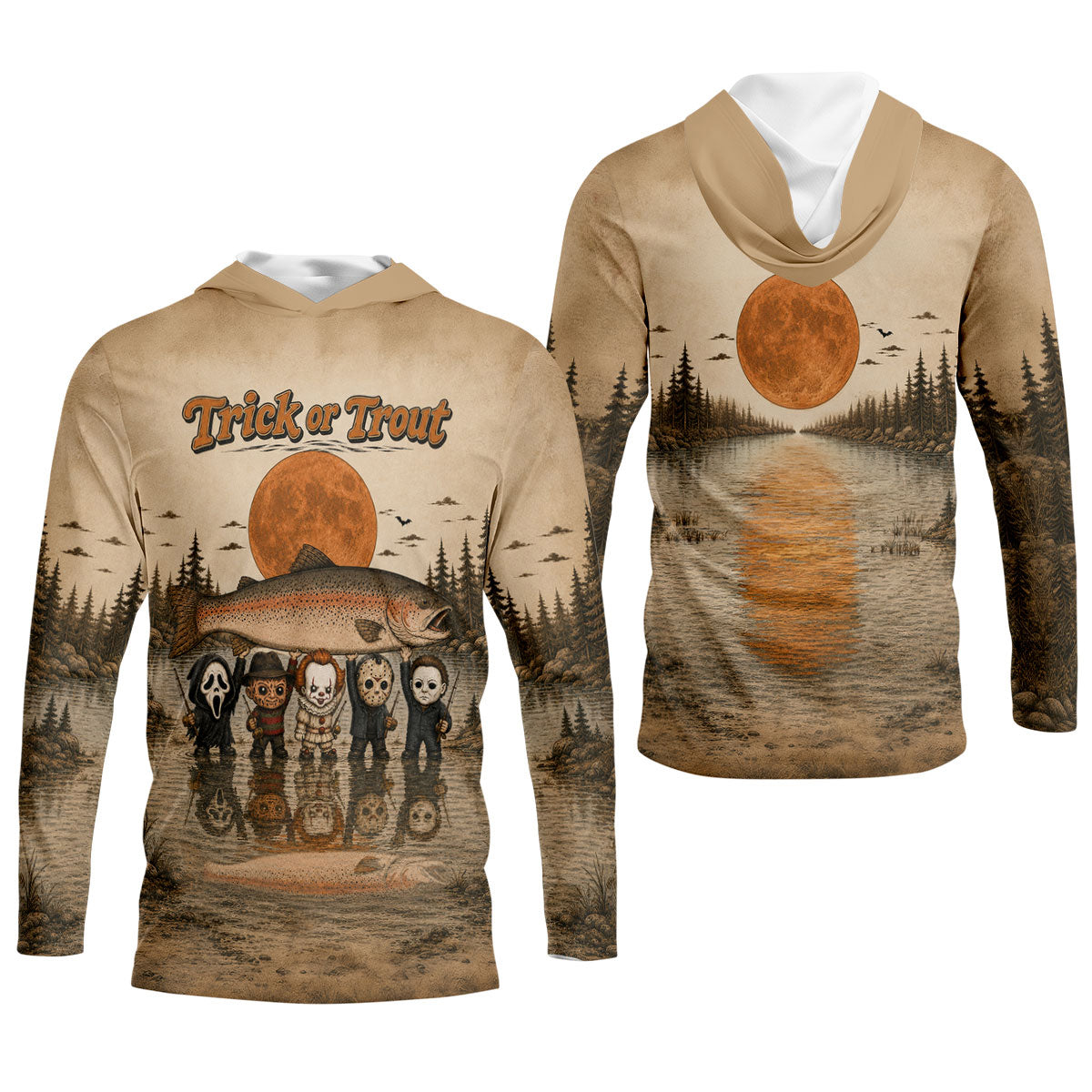 Trick Or Trout UPF Fishing Shirt, Fishing Shirts For Women, Halloween Fishing Shirt