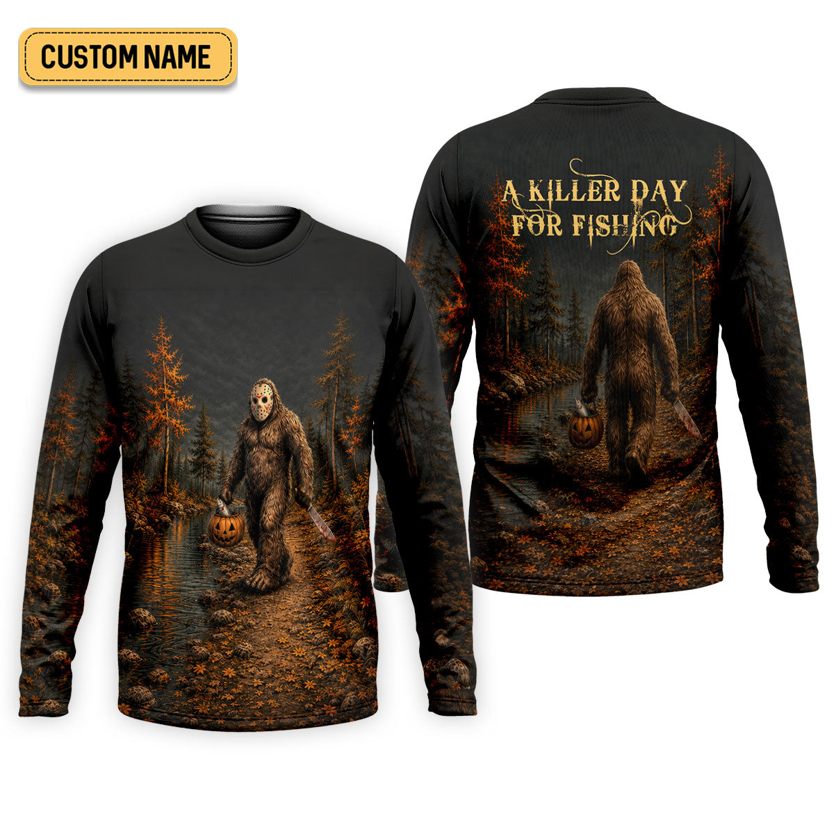 A Killer Day For Fishing Custom Halloween UPF Shirt, Funny Fishing Shirt, Fishing Shirts For Men