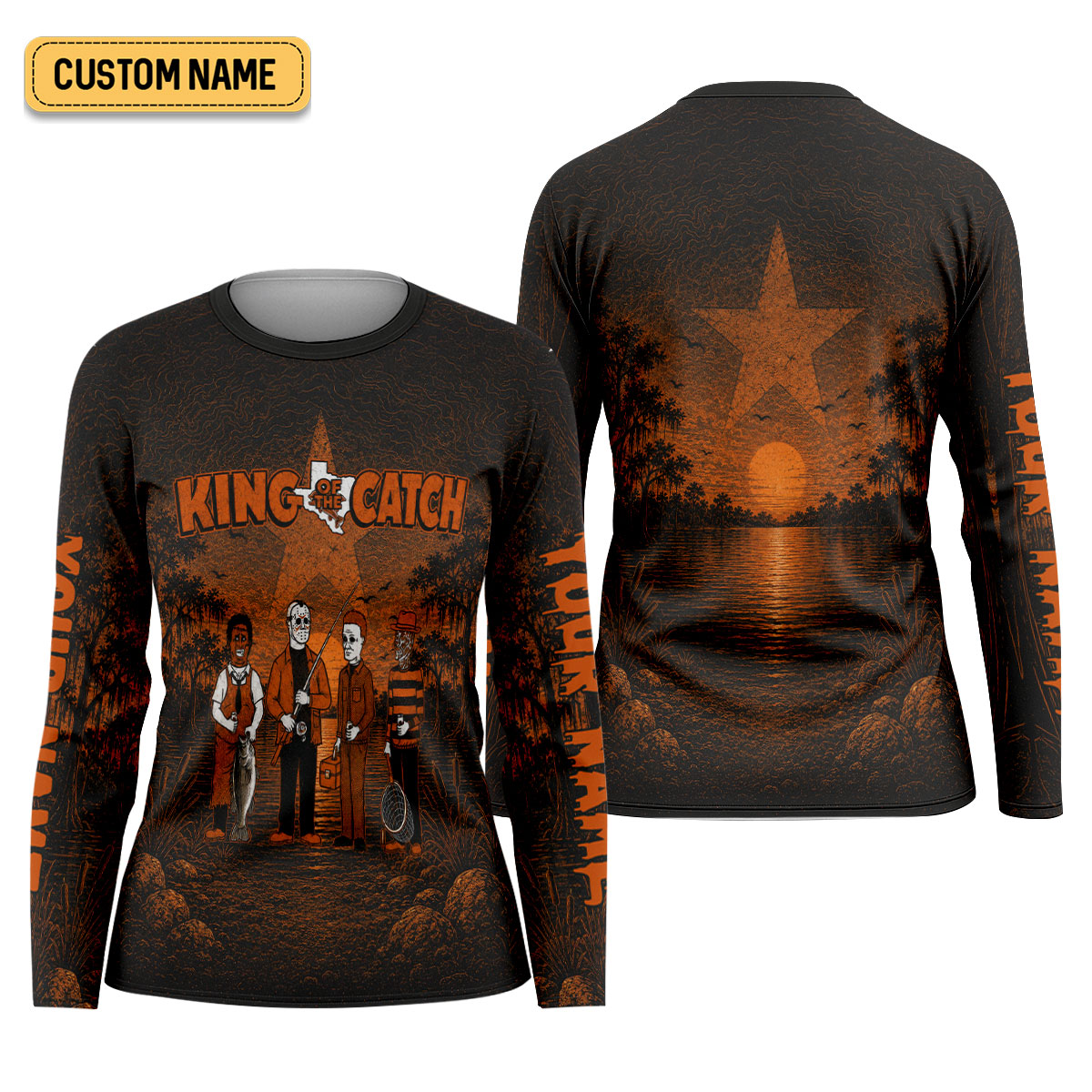 King Of The Catch Horror Character UPF Shirt, Womens Fishing Shirt, Halloween Fishing Shirt