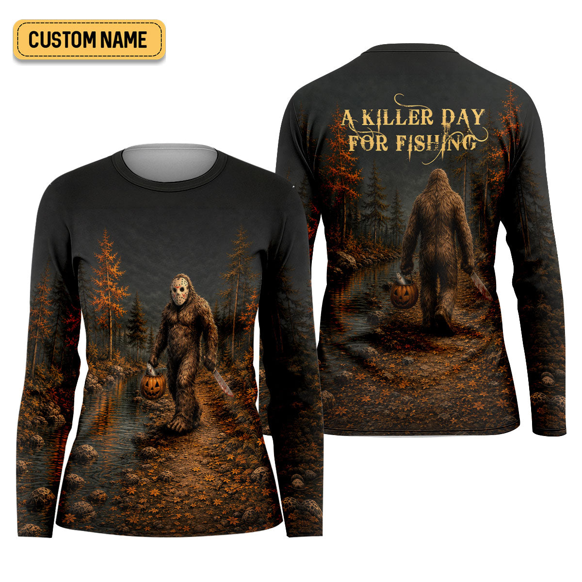 A Killer Day For Fishing Custom Halloween UPF Shirt, Funny Fishing Shirt, Womens Fishing Shirts