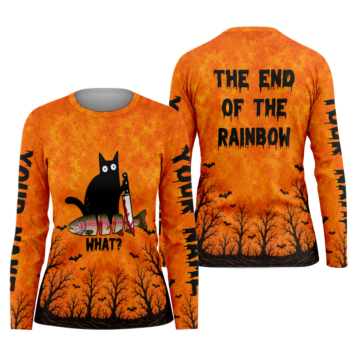 Funny Halloween Rainbow Trout Fishing UPF Shirt, Womens Fishing Shirts, Fishing Clothes