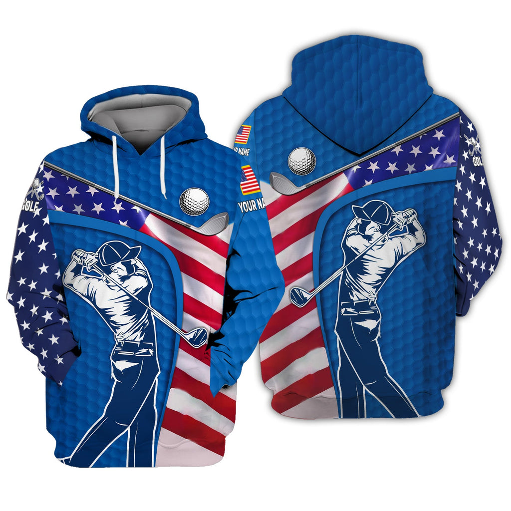 Blue Custom Men's Golf Polo Shirt, Golfing Apparel, Mens Golf Gift