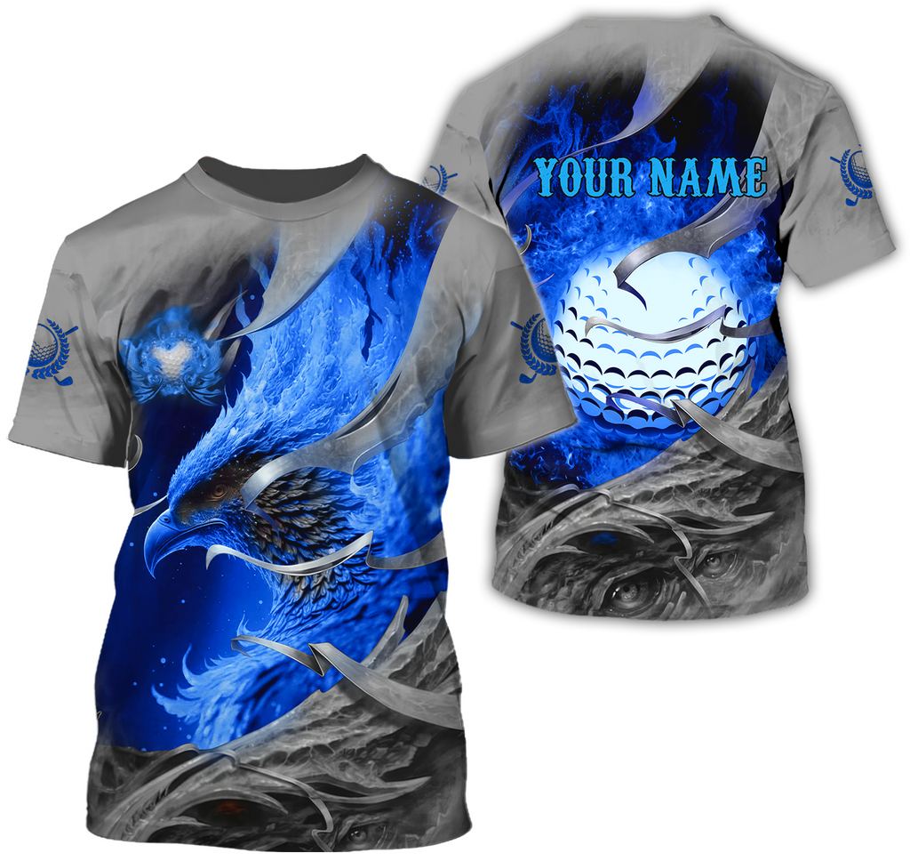 Blue Phoenix Custom Golf Polo Shirt, Golf Apparel, Golf Gift For Men