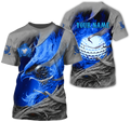 Blue Phoenix Custom Golf Polo Shirt, Golf Apparel, Golf Gift For Men