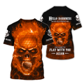 Hello Darkness My Old Flaming Skull Golf Polo Shirt, Golf Apparel, Golf Gift For Men
