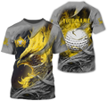Golden Phoenix Custom Golf Polo Shirt, Golf Apparel, Golf Gift For Men