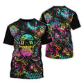 Skull Graffiti Custom Men's Golf Polo Shirt, Golfing Apparel, Mens Golf Gift