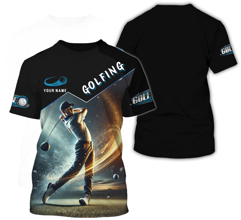 Golf Swing Custom Golf Polo Shirt, Golfing Apparel, Gift For Golfers