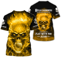 Hello Darkness My Old Fire Skull Golf Polo Shirt, Golf Apparel, Golf Gift For Men