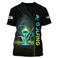 Glowing Golf Custom Polo Shirt, Golfing Apparel, Mens Golf Polo Shirt, Gift For Golfers