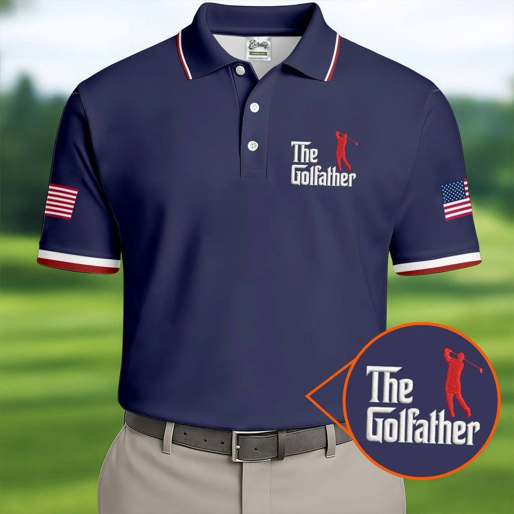 The Golfather Father's Day Golf Shirt, Men's Funny Golf Shirts, Golf Gift For Dad