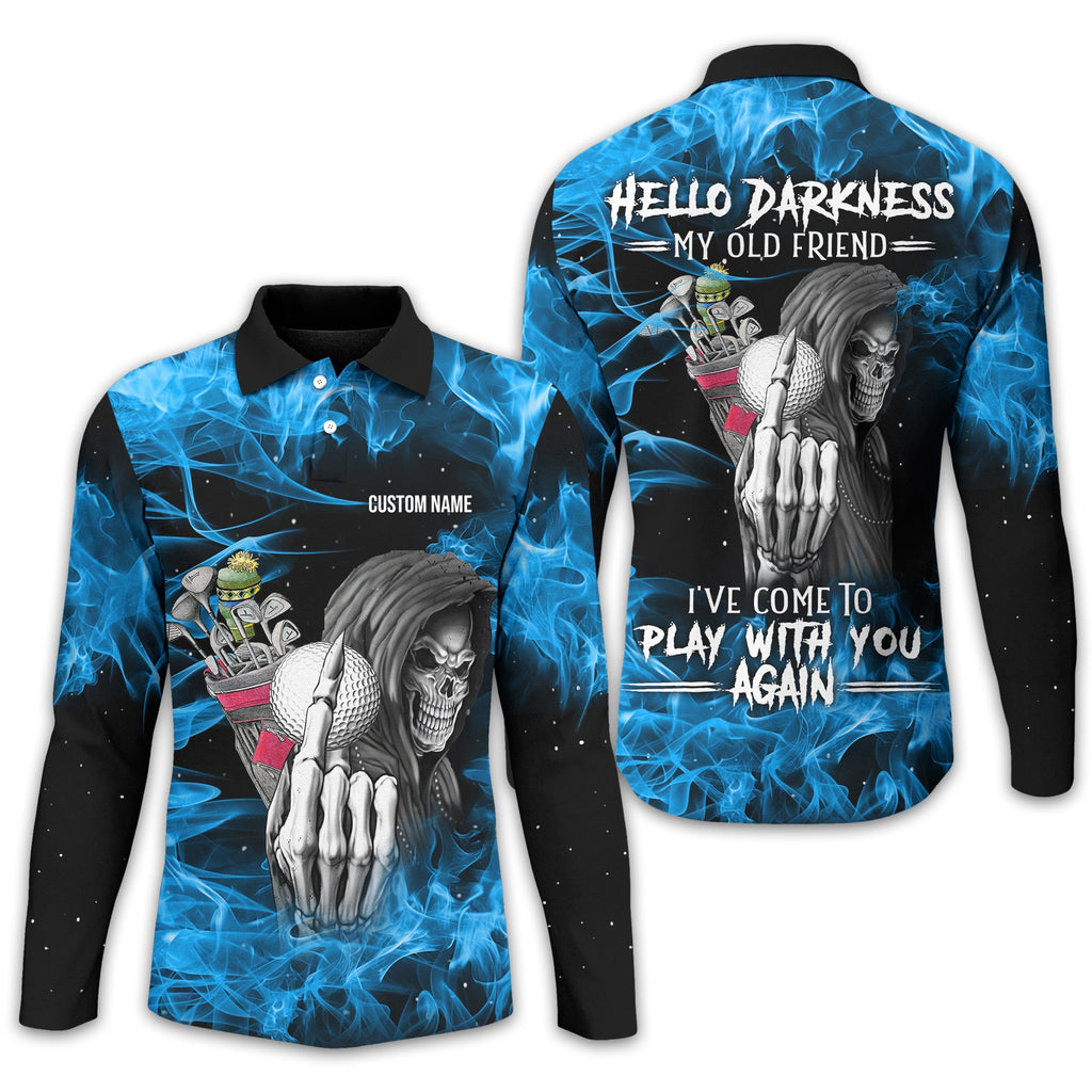 Hello Darkness My Old Friend Personalized Golf Polo ShirtGolf Shirt For Men, Gift For Golfers
