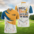 Golf And Beer That's Why I'm Here, Golfing Apparel, Golf Clothing, Mens Golf Gift