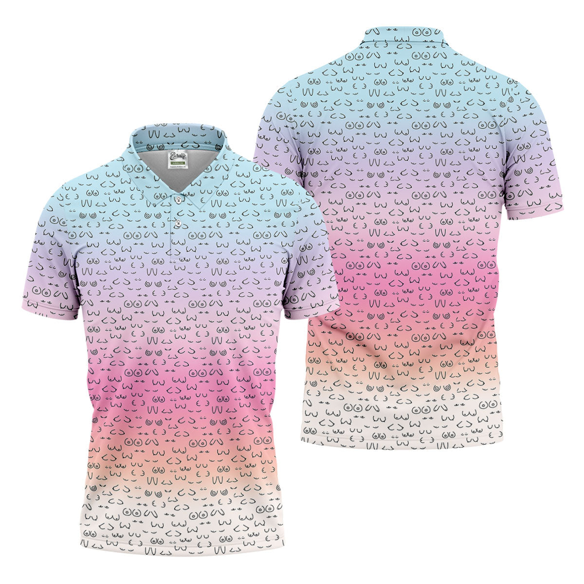 Funny Adult Humor Ombre Golf Shirt, Fun Men's Golf Polos, Polo ShirtFor Men, Golf Gift For Him