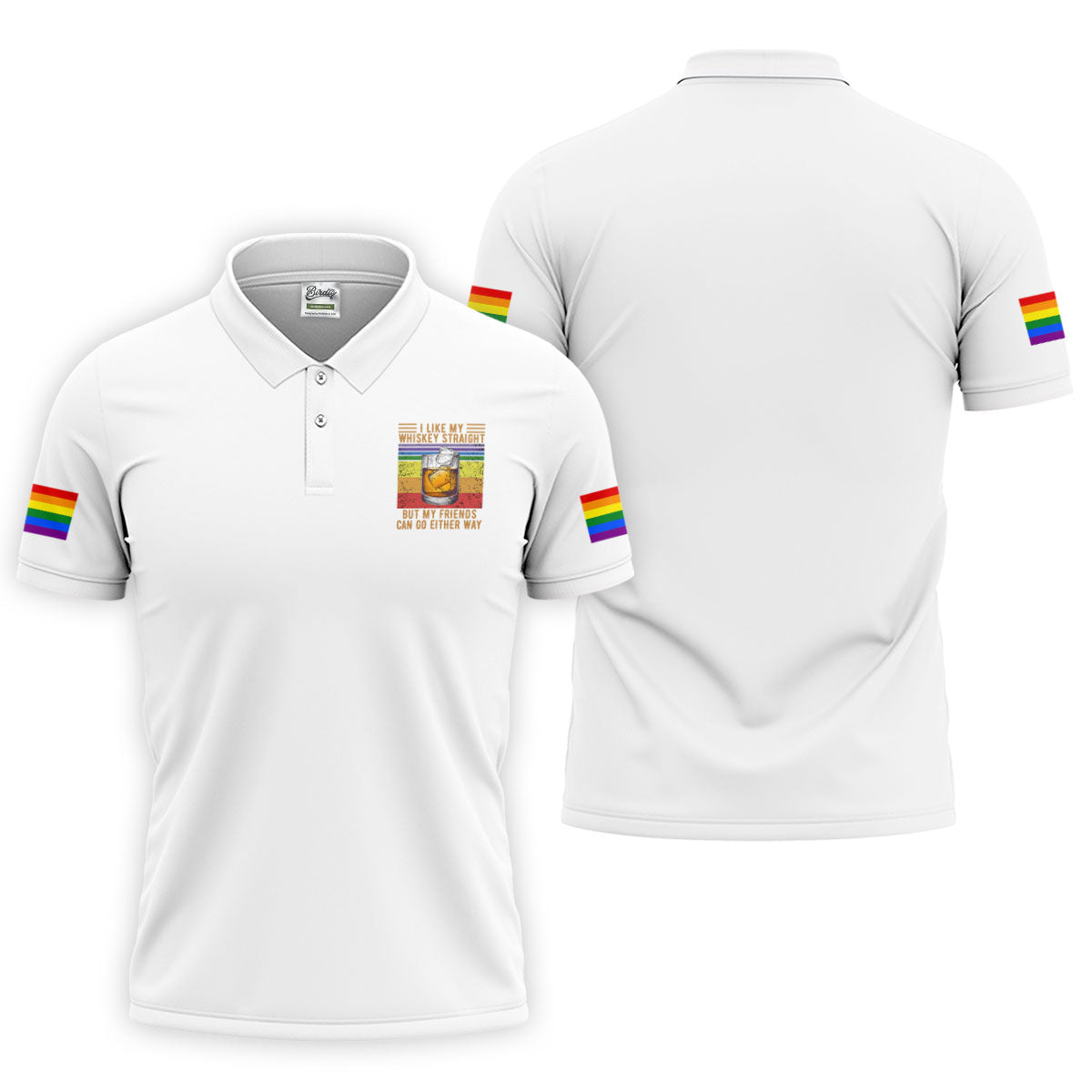 I Like My Whiskey Straight LGBT Pride Month Men's Funny Golf Shirts, LGBT Support Pride Shirt