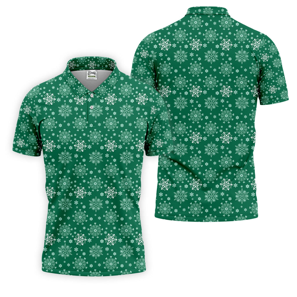 Dirty Funny Adult Humor Snowflakes Green Golf Shirt, Fun Men's Golf Polos, Christmas Golf Shirt, Polo Shirts For Men