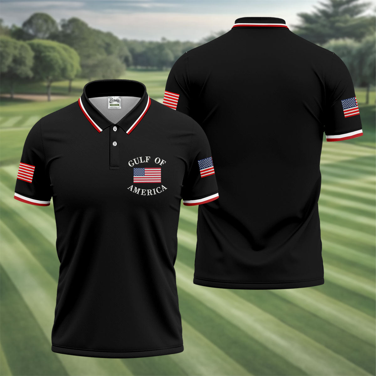 Gulf Of America Patriotic Golf Shirt, 4th Of July Golf Shirt, 250 Years Polo Shirts For Men