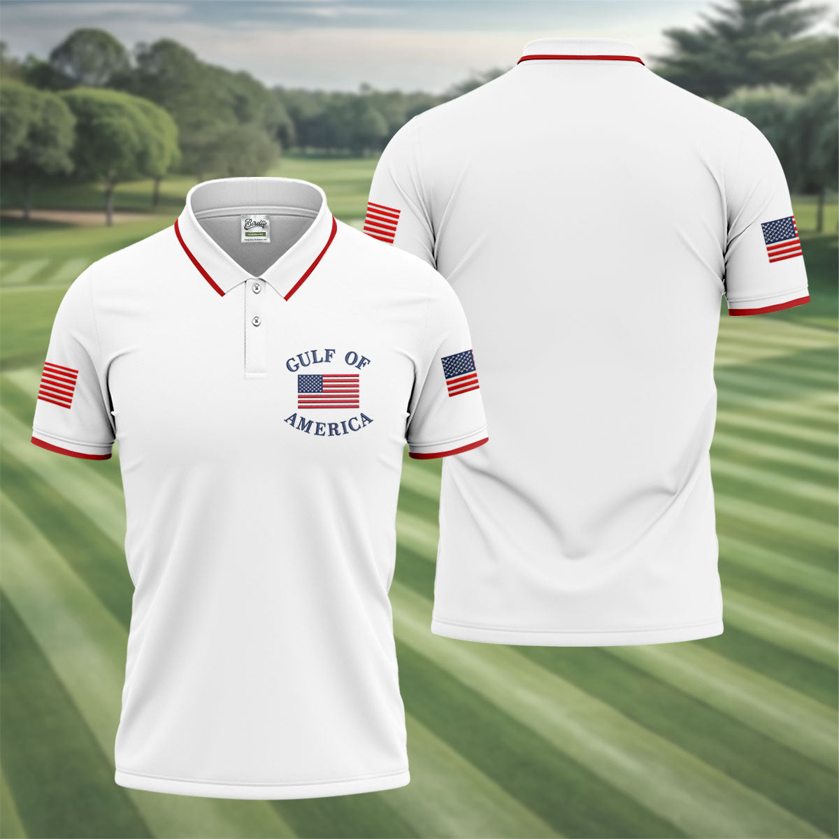Gulf Of America Patriotic Golf Shirt, 4th Of July Golf Shirt, 250 Years Polo Shirts For Men