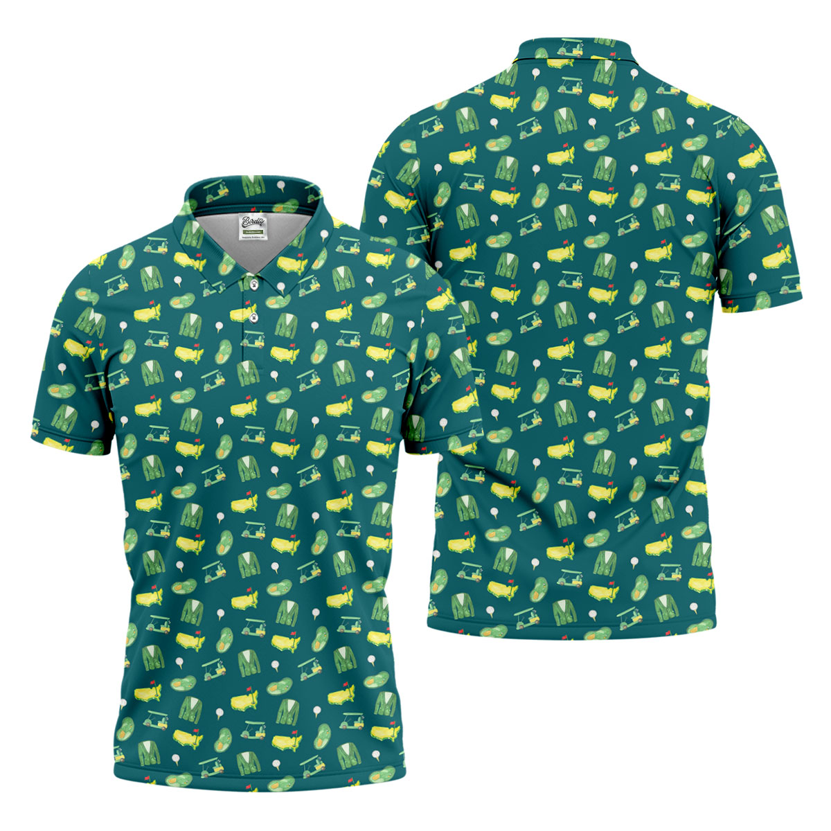 Master Golf Seamless Pattern Green Golf Shirt, Cool Golf Shirt, Polo Shirts For Men, Golf Shirts For Men