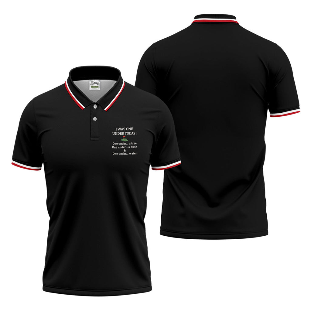 I Was One Under Today Black Golf Shirt, Funny Golf Shirt, Golf Shirts For Men, Polo Shirts For Men