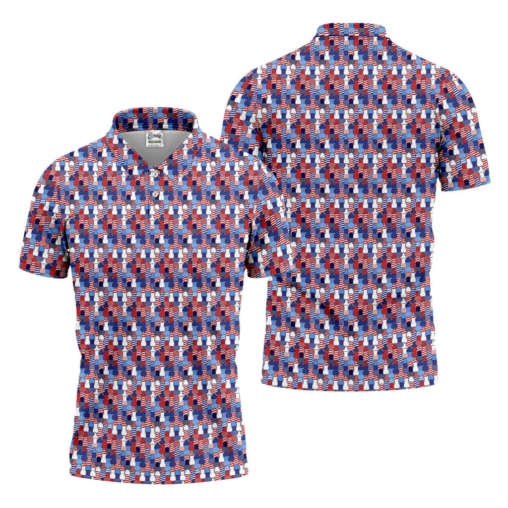 Funny Dirty Red White Blue Patriotic Golf Shirts, Fun Golf Shirts For Men, 250th Anniversary Golf Shirts For Men
