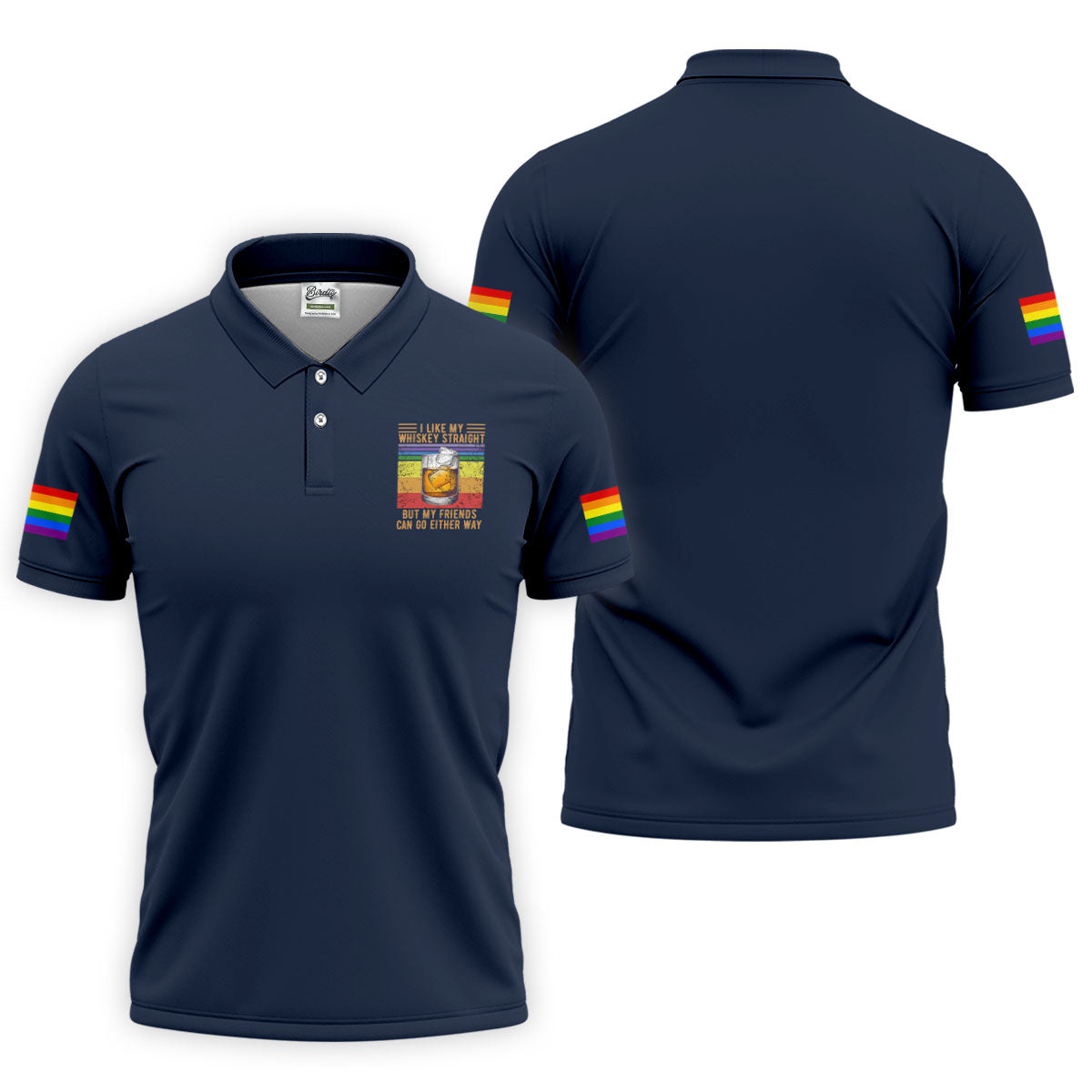 I Like My Whiskey Straight LGBT Pride Month Men's Funny Golf Shirts, LGBT Support Pride Shirt