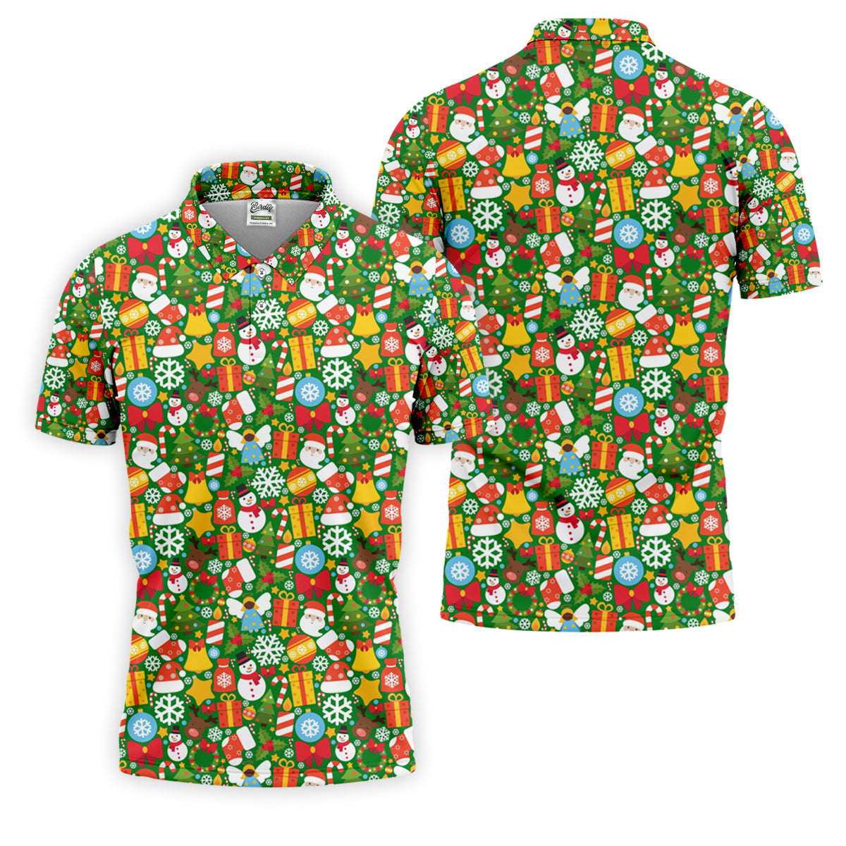 Festive Christmas Green Golf Shirt, Christmas Golf Shirt, Polo Shirts For Men, Golf Gift For Men, Golfing Apparel