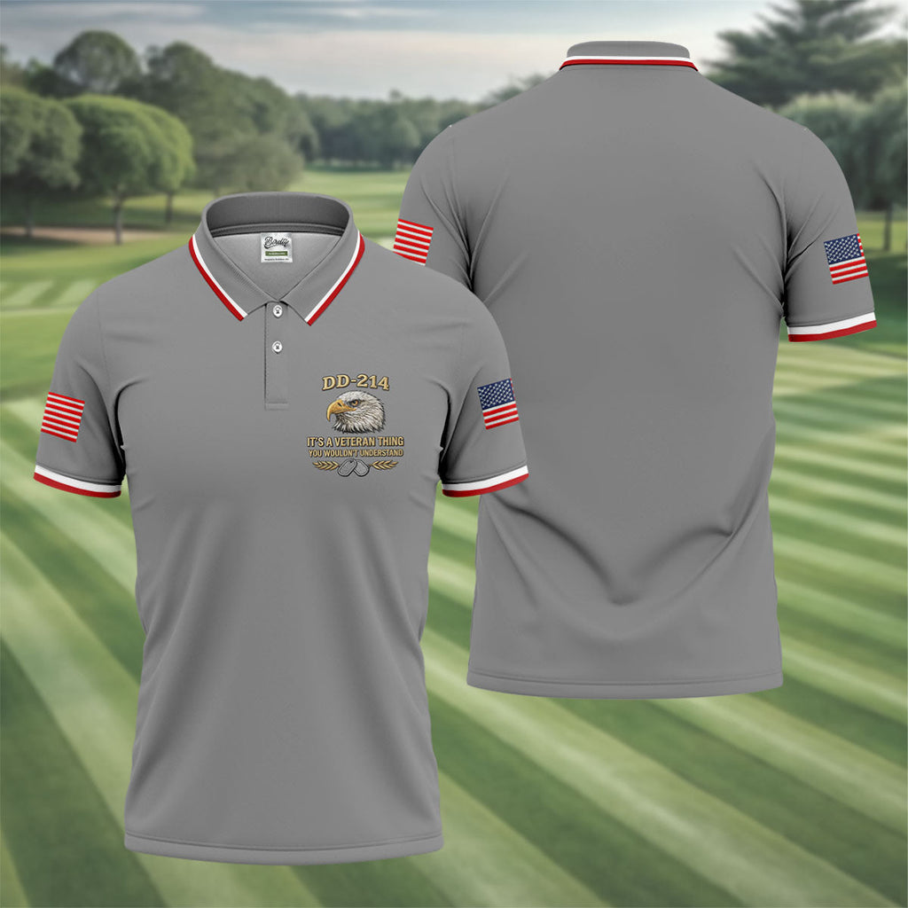 DD 214 Veteran Memorial Patriotic 4th Of July Golf Shirt, 250 Years Polo Shirts For Men